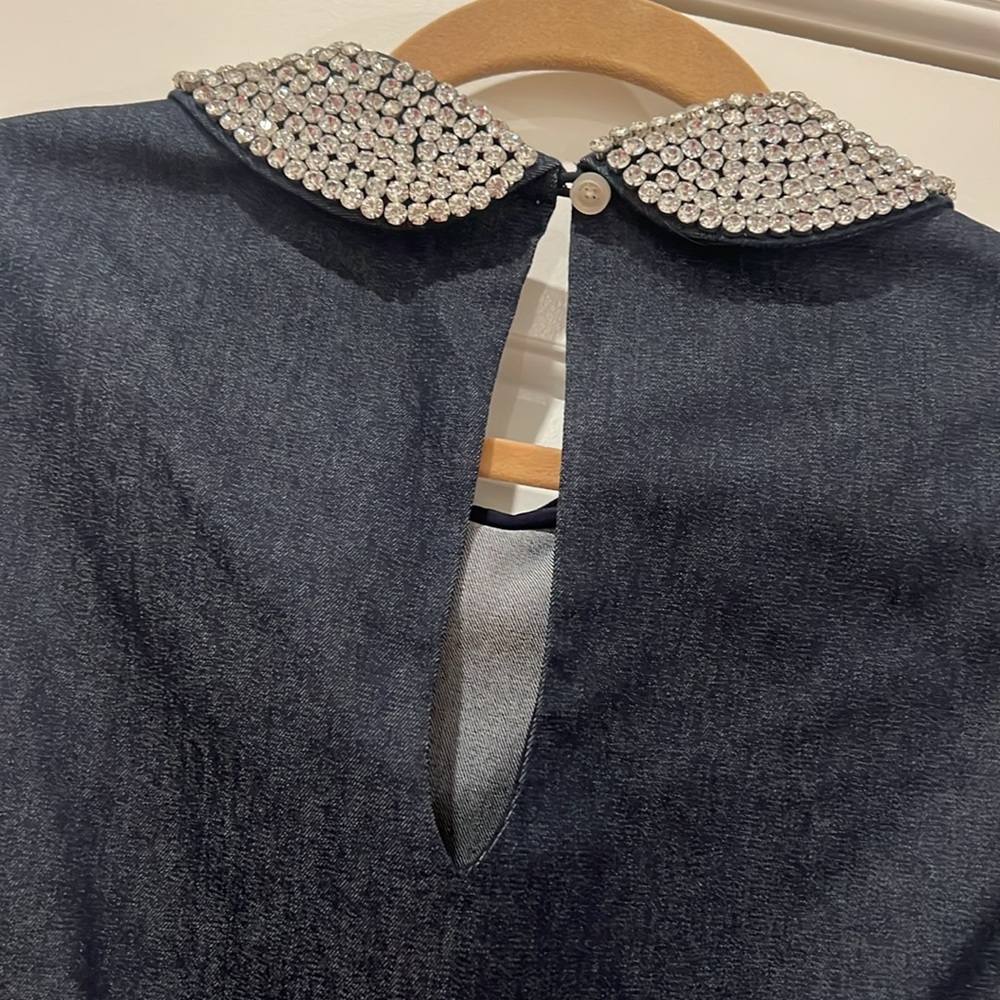 kate spade Navy Dress with White Beaded Peter Pan Collar - Picture 6 of 8